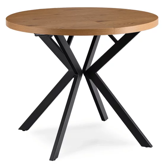 Masa Extensibila Peroni Small, 80-120-160x80x75.5 h cm, Metal/MDF, Negru/Stejar Auriu picture - 3