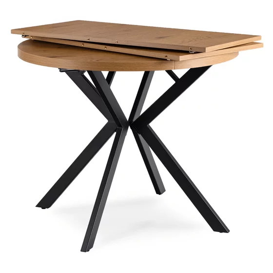 Masa Extensibila Peroni Small, 80-120-160x80x75.5 h cm, Metal/MDF, Negru/Stejar Auriu picture - 9