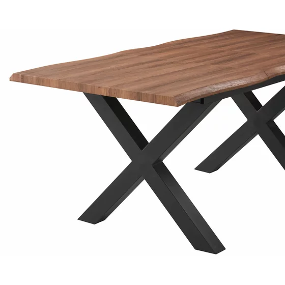 Masa Extensibila Weston, 145-185x80x76 cm, Metal/MDF, Negru/Stejar picture - 6