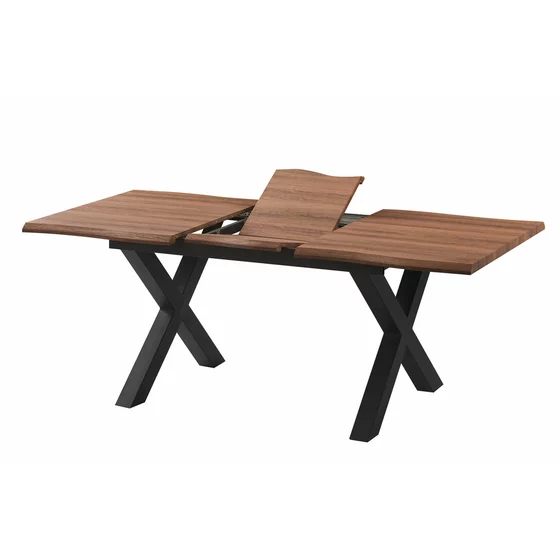 Masa Extensibila Weston, 145-185x80x76 cm, Metal/MDF, Negru/Stejar picture - 2