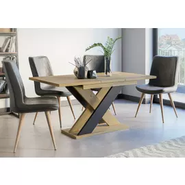 Masa Extensibila Xao, 120-160x90x75 cm, Stejar Artisan/Negru