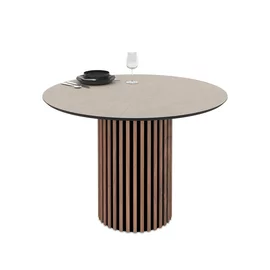 Masa Rotunda Olympus Anemon, Ø110x76 cm, MDF, Beige/Natur