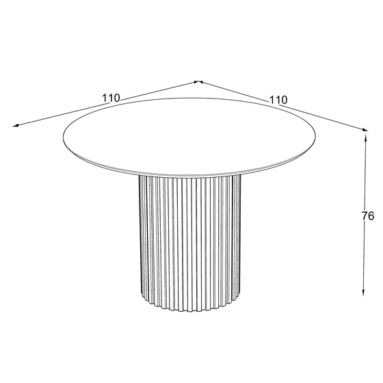 Masa Rotunda Olympus Anemon, Ø110x76 cm, MDF, Beige/Natur picture - 3