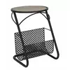 Masuta de cafea cu suport de reviste, Roma1957, Negru si Maro, Metal si MDF, 50x35x35 cm picture - 1
