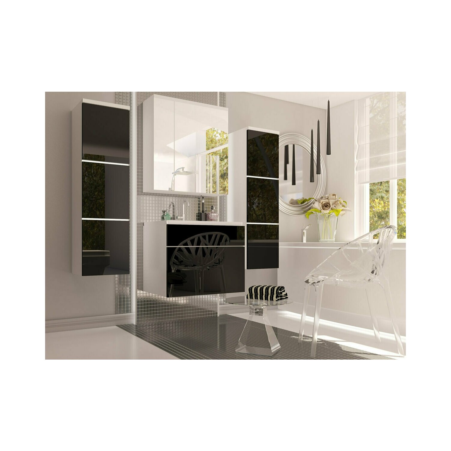 Mobilier de baie porto black