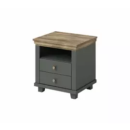 Noptiera Evora 2 Sertare, 52x42x54 cm Verde/Stejar Lefkas