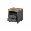 Noptiera Evora 2 Sertare, 52x42x54 cm Verde/Stejar Lefkas picture - 4