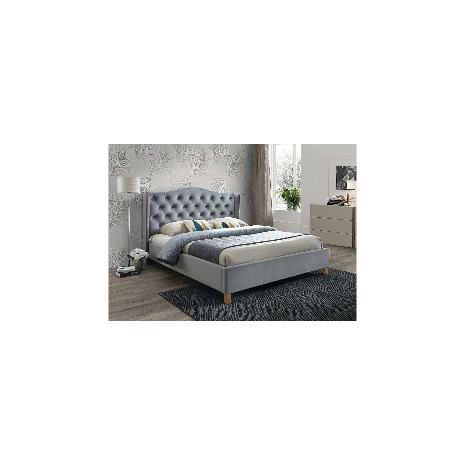 Pat tapitat aspen velvet gri 180x200