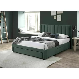 Pat Tapitat Cu Sertare Salem, 180x200 cm, Catifea, Verde