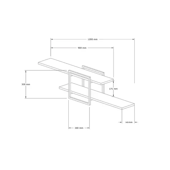Polita Mone, 120x18x30 cm - Antracit picture - 4