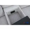COLTAR KELVIN 71066TZ, 2 Reclinere Electrice, Masuta si Soundbar, 338x224x107 h cm,  Stofa, Gri Deschis picture - 7