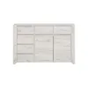 Comoda Angel TYP 42, 2 usi 6 sertare, 118.7x40x76.5 h cm, Pal Melaminat, Stejar Craft Alb picture - 1