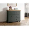 Comoda Evora 4 Sertare, 90x42x81 cm Verde/Stejar Lefkas picture - 2