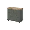 Comoda Evora 4 Sertare, 90x42x81 cm Verde/Stejar Lefkas picture - 3