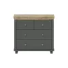 Comoda Evora 4 Sertare, 90x42x81 cm Verde/Stejar Lefkas picture - 1