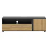 Comoda TV Luen, 155x45.5x47 h cm, Pal Melaminat, Negru/Stejar Mauvella/Stejar Tegola picture - 2