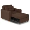 Fotoliu Extensibil Sanya, 99x92-186x84 h cm, Stofa, Maro picture - 1