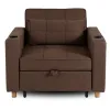 Fotoliu Extensibil Sanya, 99x92-186x84 h cm, Stofa, Maro picture - 10