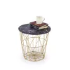 Masuta Cafea Hagen 223 G Ø42x41 cm, Auriu/Negru Marmura picture - 1