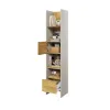 Raft Pentru Carti si Decoratiuni TEEN FLEX TF02,44x40x218 h cm,  Silk Flou/Stejar Hikory picture - 3