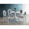 Set Masa Rotunda Gomez + 4 Scaune Benoni,  Ø90x76 cm, Alba picture - 1