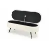Taburet tip Bancuta Cu Spatiu de Depozitare, Abiko, 120x40x46 h cm, Stofa Tip Boucle, Crem picture - 2