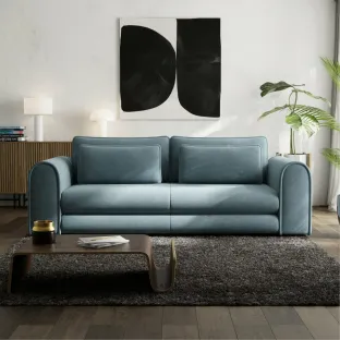 Canapea Extensibila Lil Buddy, 260x106x89 cm,  Stofa - Albastru Deschis