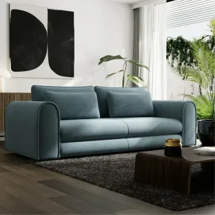 Canapea Extensibila Lil Buddy, 260x106x89 cm,  Stofa - Albastru Deschis