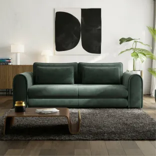 Canapea Extensibila Lil Buddy, 260x106x89 cm,  Stofa - Verde