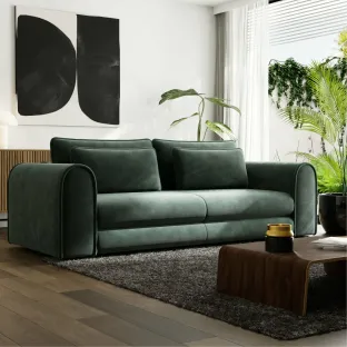 Canapea Extensibila Lil Buddy, 260x106x89 cm,  Stofa - Verde