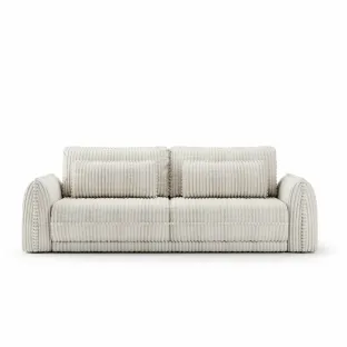 Canapea Extensibila Mojave, 253x120x74 cm, Stofa Raiata - Beige