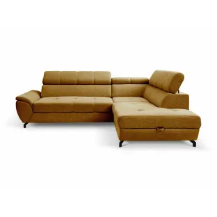 Coltar Extensibil Mario, 263x210x77-93 cm, Stofa Curio 48, Mustar