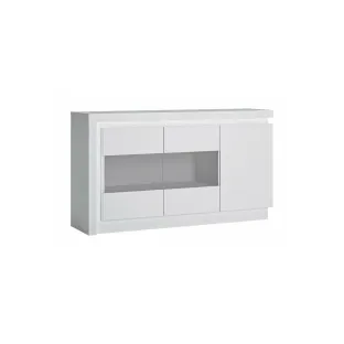 Comoda Lyon LYOK02 3 Usi, 157.7x42x89.1 h cm, Pal Melaminat, Alb Alpin/Alb Lucios