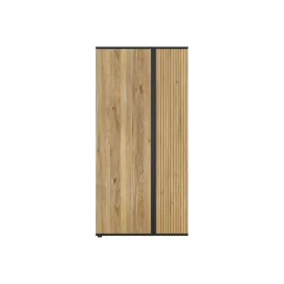 Dulap 2 Usi Luen, 95x55x196 h cm, Pal Melaminat, Negru/Stejar Mauvella/Stejar Tegola