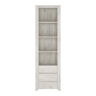 Dulap Angel TYP 11, 3 Polite si 3 Sertare, 56x40.2x190.5 h cm, Pal Melaminat, Stejar Craft Alb