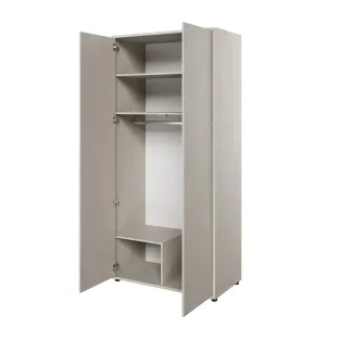 Dulap 2 Usi TEEN FLEX, TF01, 101x55x218 h cm,  Silk Flou/Stejar Hikory