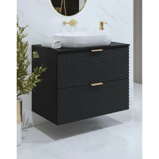 Dulap pentru lavoar Laura, 80x49x63, MDF, Negru