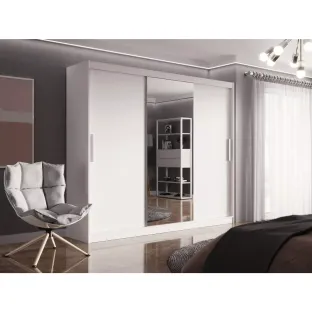 Dulap Usi Culisante Aston I,  250x58x215 cm, Alb Mat