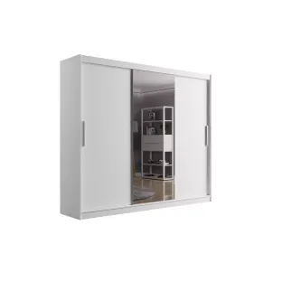 Dulap Usi Culisante Aston I,  250x58x215 cm, Alb Mat