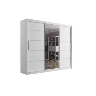 Dulap Usi Culisante Aston VI,  250x58x215 cm, Alb Mat