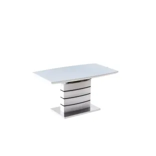 Masa Extensibila Delta VT1801, 140-180x80x76 cm, Alb/Negru