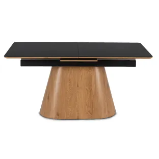 Masa Extensibila Liege, 160-200x90x76 h cm,  Blat Ceramic - Stejar/Negru