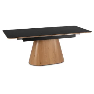 Masa Extensibila Liege, 160-200x90x76 h cm,  Blat Ceramic - Stejar/Negru