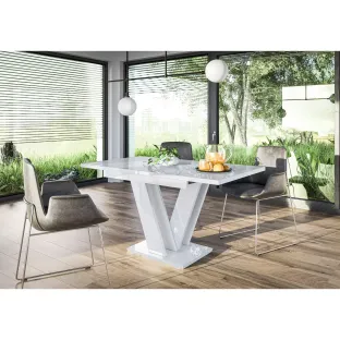 Masa Extensibila Madras, 120-160x80x75 cm, Alb Lucios