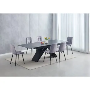 Masa Extensibila VOX, Blat Ceramic, 160-240x90x77 H cm, Negru