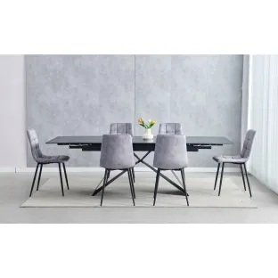 Masa Extensibila VOX, Blat Ceramic, 160-240x90x77 H cm, Negru