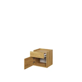 Noptiera TEEN FLEX TF18, 45x40x45 h cm,  Silk Flou/Stejar Hikory