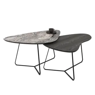 Set Masute Cafea TUSSEY, MDF, Cosmos High Gloss/Senkron