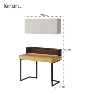 Set Mobilier pentru Copii, TEEN FLEX SET12B, 110x61x193 h cm,  Silk Flou/Stejar Hikory