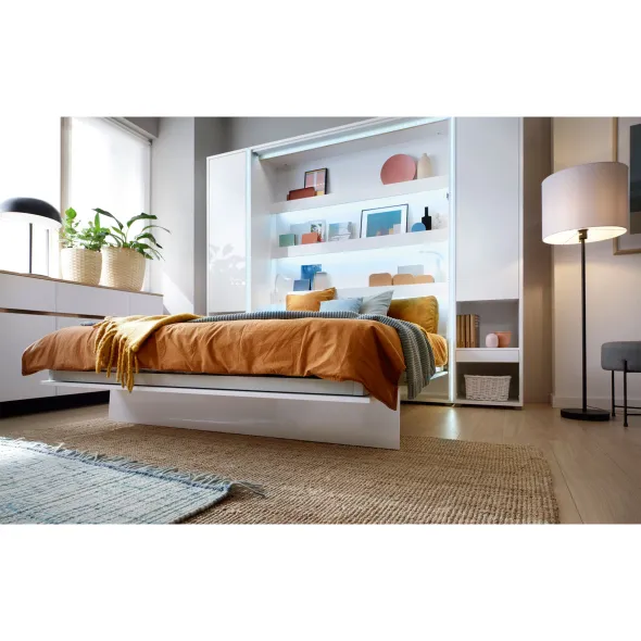 Lenart BED CONCEPT - Ansamblu Pat rabatabil de perete vertical cu mecanism pneumatic 180x200 si 2 dulapuri picture - 6